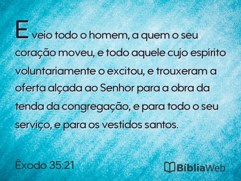 Êxodo 35:21 em imagem para compartilhar