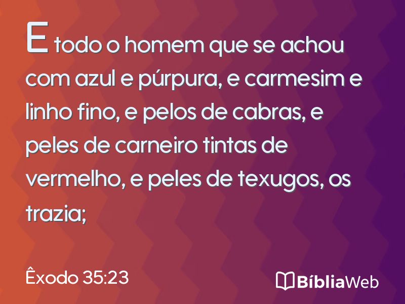 Êxodo 35:23 em imagem para compartilhar