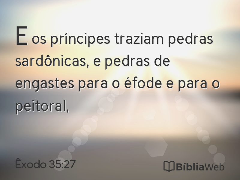 Êxodo 35:27 em imagem para compartilhar