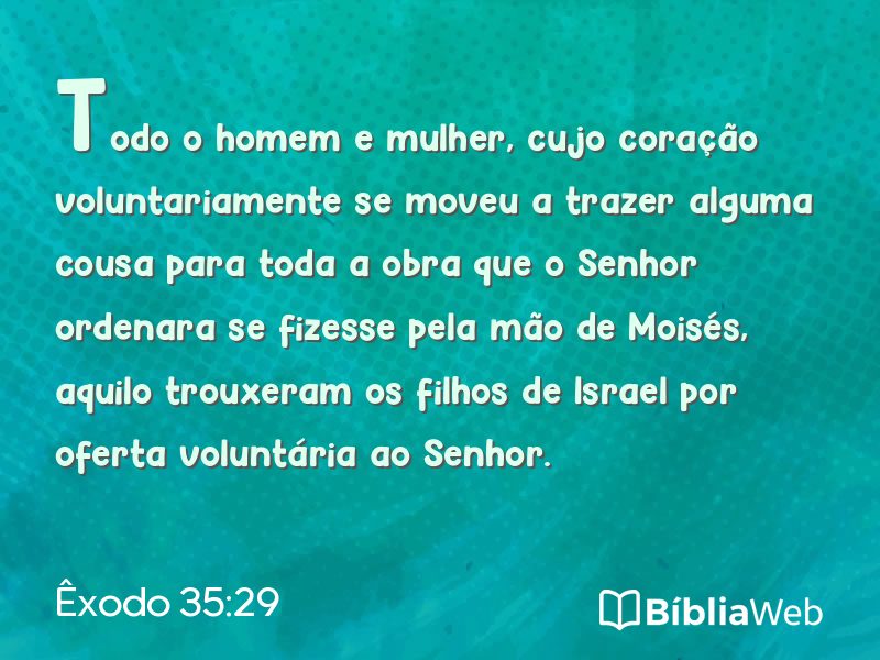Êxodo 35:29 em imagem para compartilhar