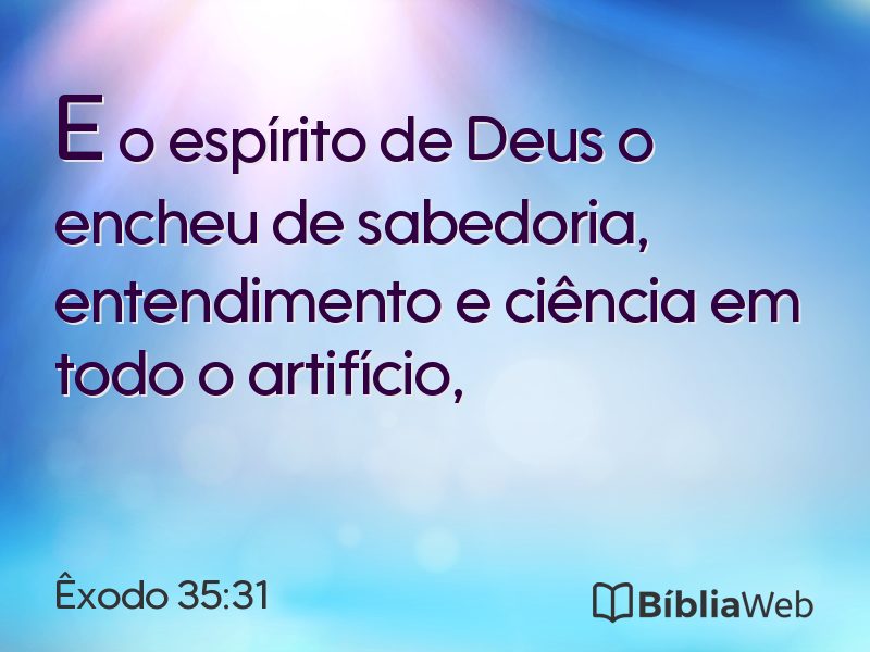 Êxodo 35:31 em imagem para compartilhar