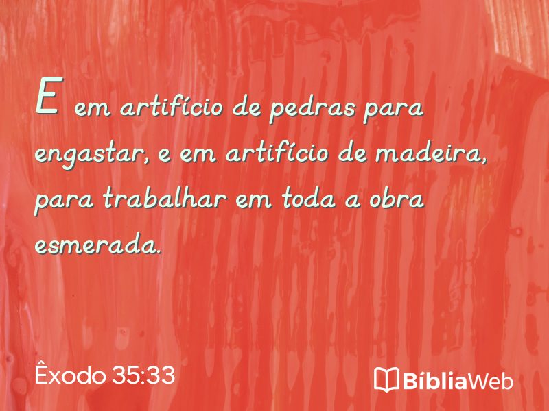Êxodo 35:33 em imagem para compartilhar