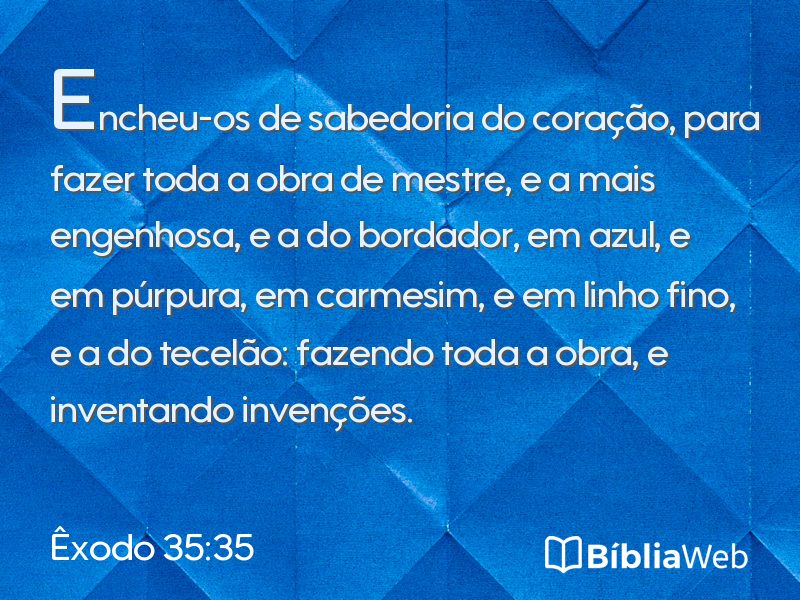 Êxodo 35:35 em imagem para compartilhar