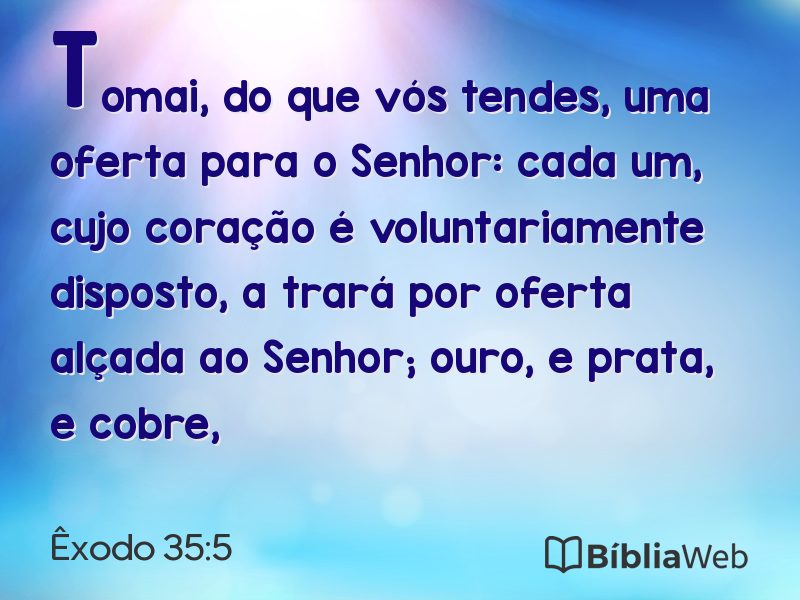 Êxodo 35:5 em imagem para compartilhar