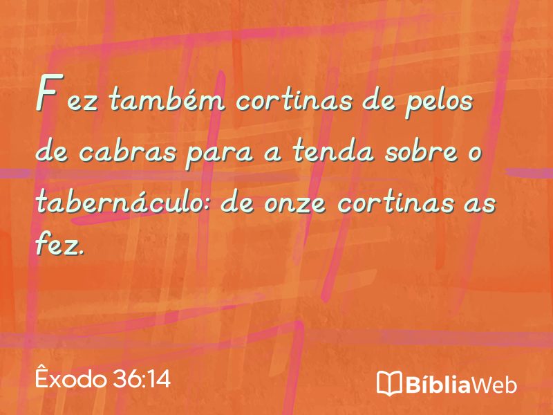 Êxodo 36:14 em imagem para compartilhar