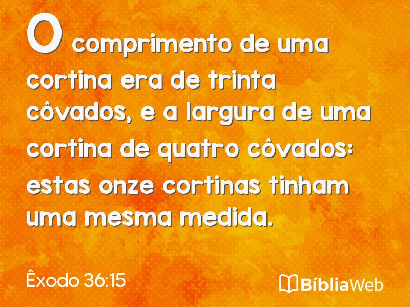 Êxodo 36:15 em imagem para compartilhar