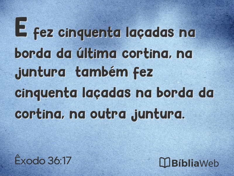 Êxodo 36:17 em imagem para compartilhar