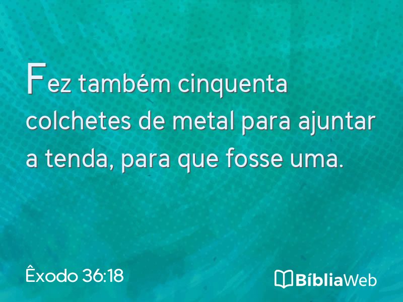 Êxodo 36:18 em imagem para compartilhar