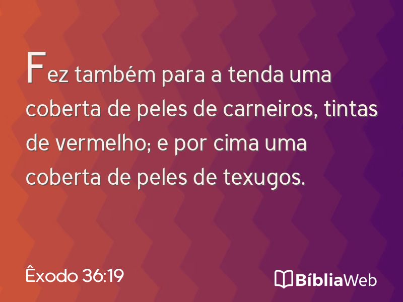Êxodo 36:19 em imagem para compartilhar