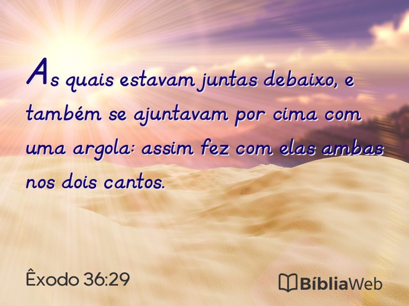 Êxodo 36:29 em imagem para compartilhar