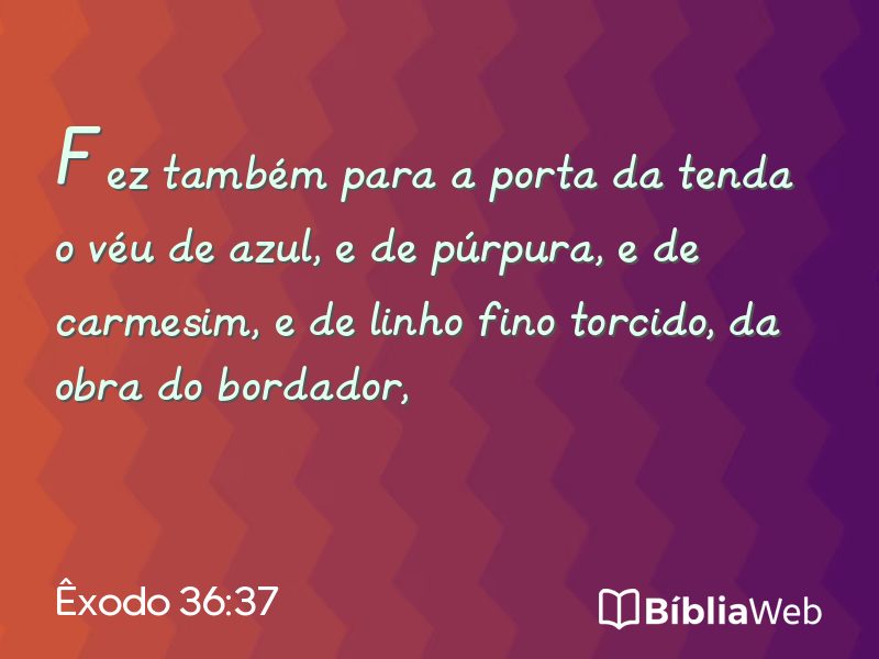 Êxodo 36:37 em imagem para compartilhar