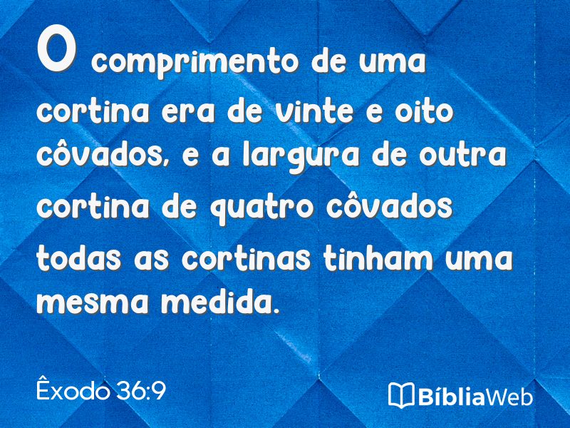 Êxodo 36:9 em imagem para compartilhar