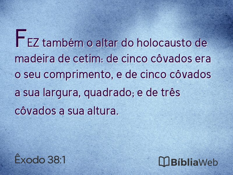 Êxodo 38:1 em imagem para compartilhar