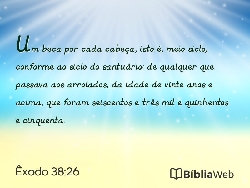 Êxodo 38:26 em imagem para compartilhar