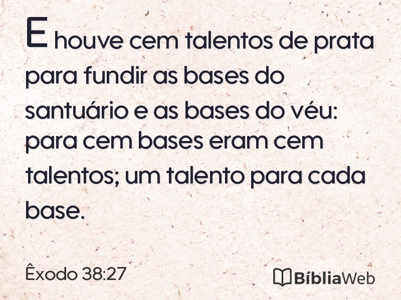Êxodo 38:27 em imagem para compartilhar