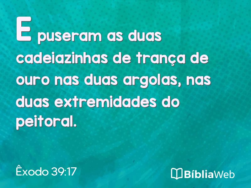 Êxodo 39:17 em imagem para compartilhar