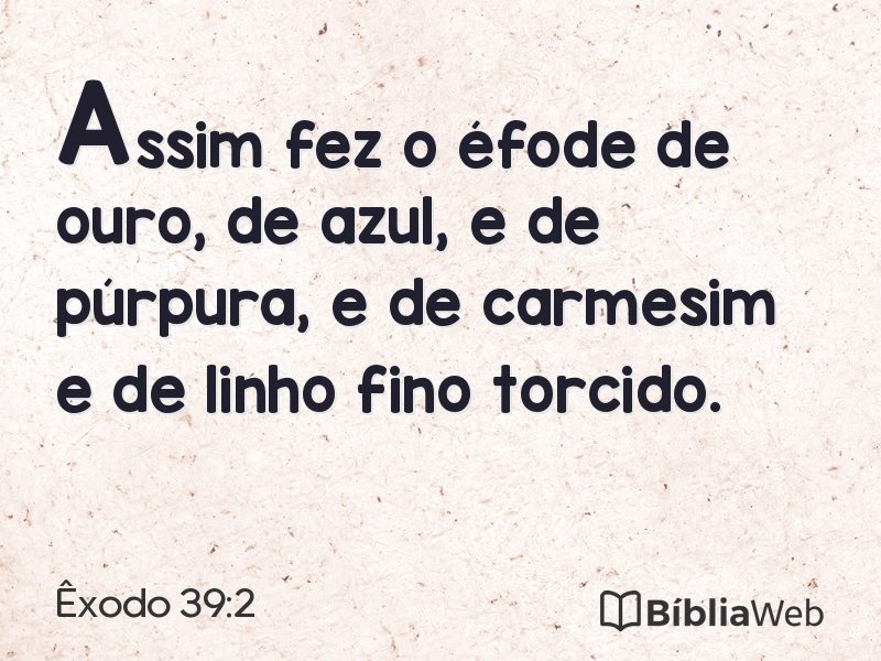 Êxodo 39:2 em imagem para compartilhar