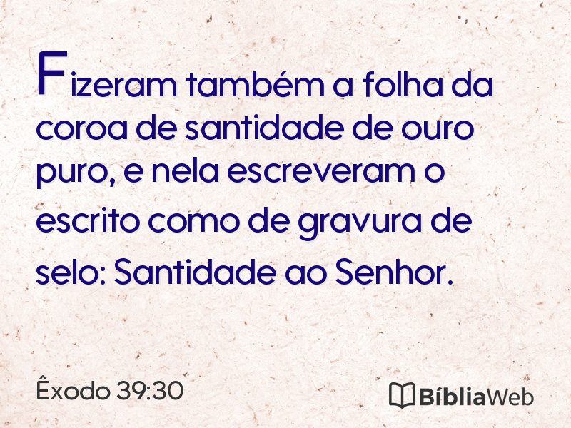 Êxodo 39:30 em imagem para compartilhar