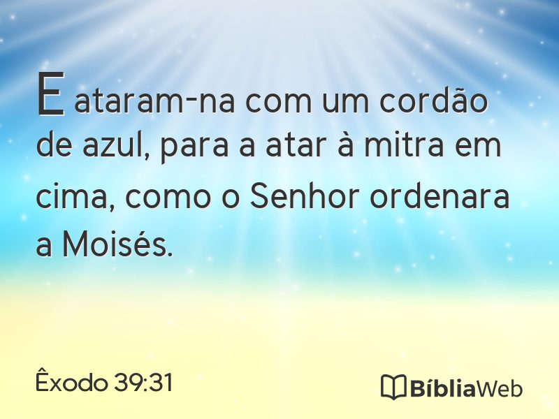 Êxodo 39:31 em imagem para compartilhar