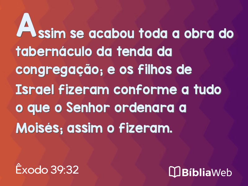 Êxodo 39:32 em imagem para compartilhar