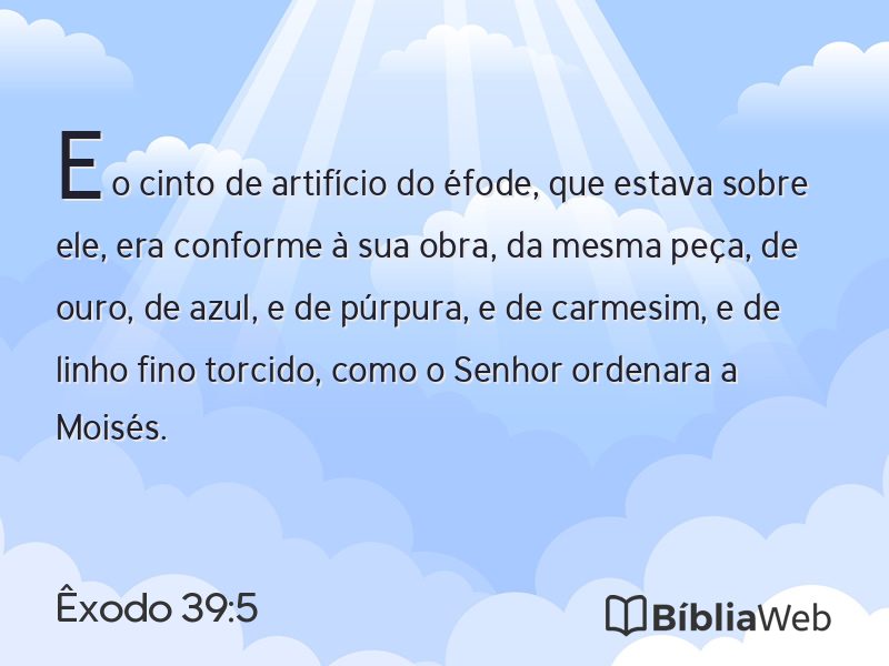 Êxodo 39:5 em imagem para compartilhar