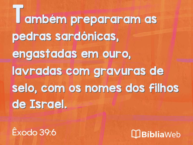Êxodo 39:6 em imagem para compartilhar