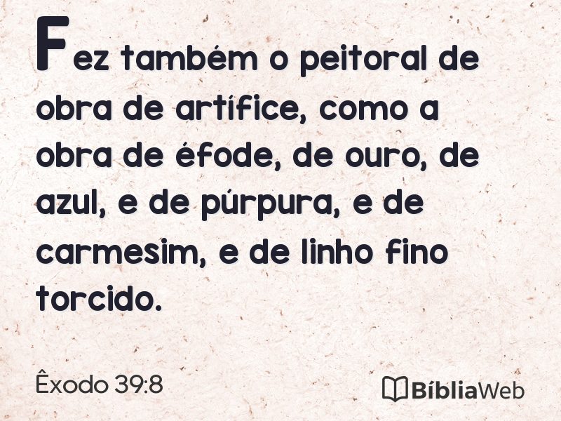 Êxodo 39:8 em imagem para compartilhar