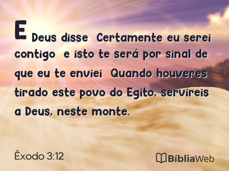 Êxodo 3:12 em imagem para compartilhar