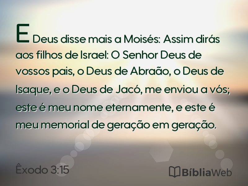 Êxodo 3:15 em imagem para compartilhar