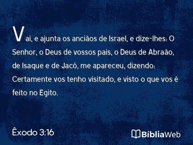 Êxodo 3:16 em imagem para compartilhar