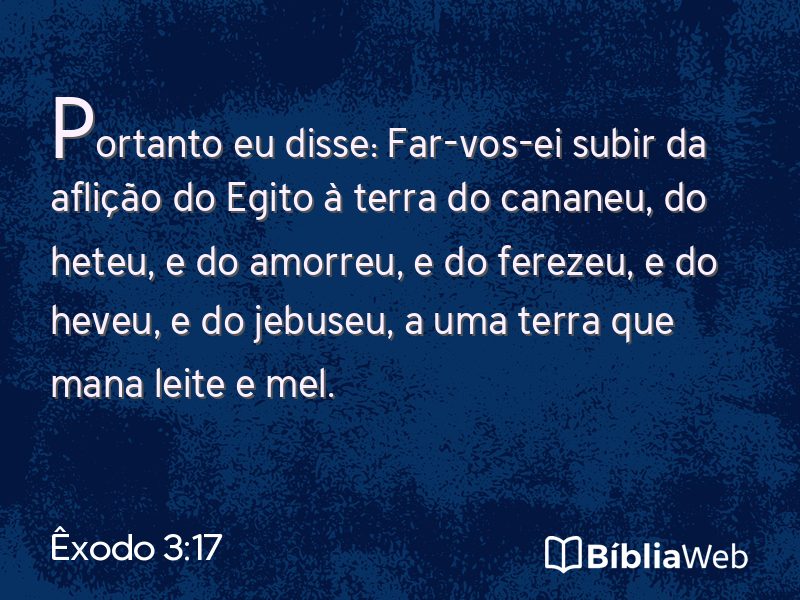 Êxodo 3:17 em imagem para compartilhar