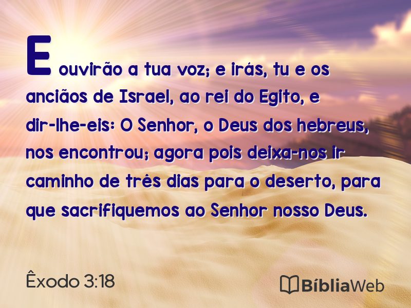 Êxodo 3:18 em imagem para compartilhar