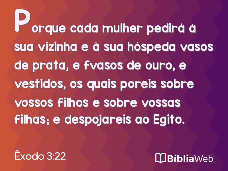 Êxodo 3:22 em imagem para compartilhar