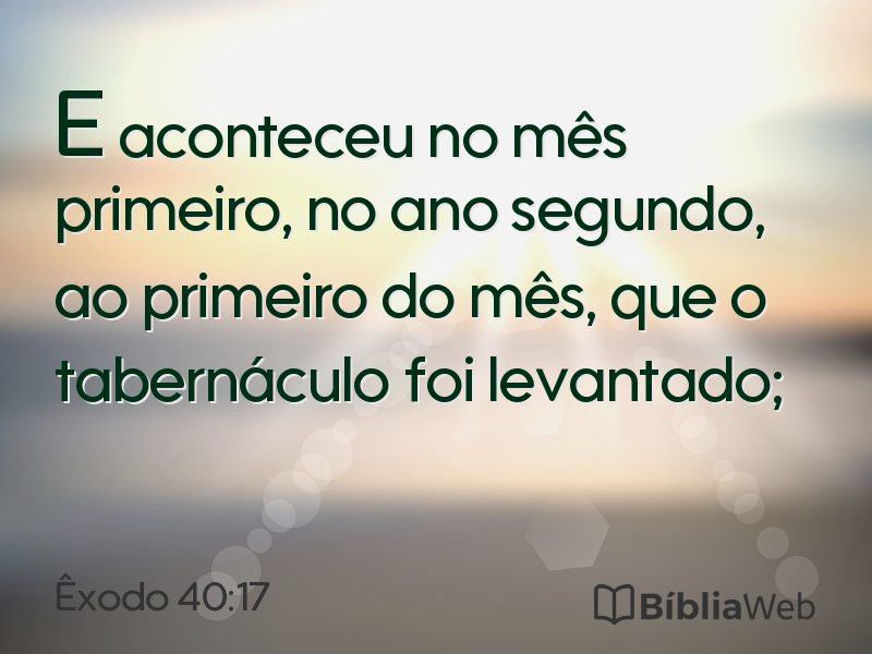 Êxodo 40:17 em imagem para compartilhar