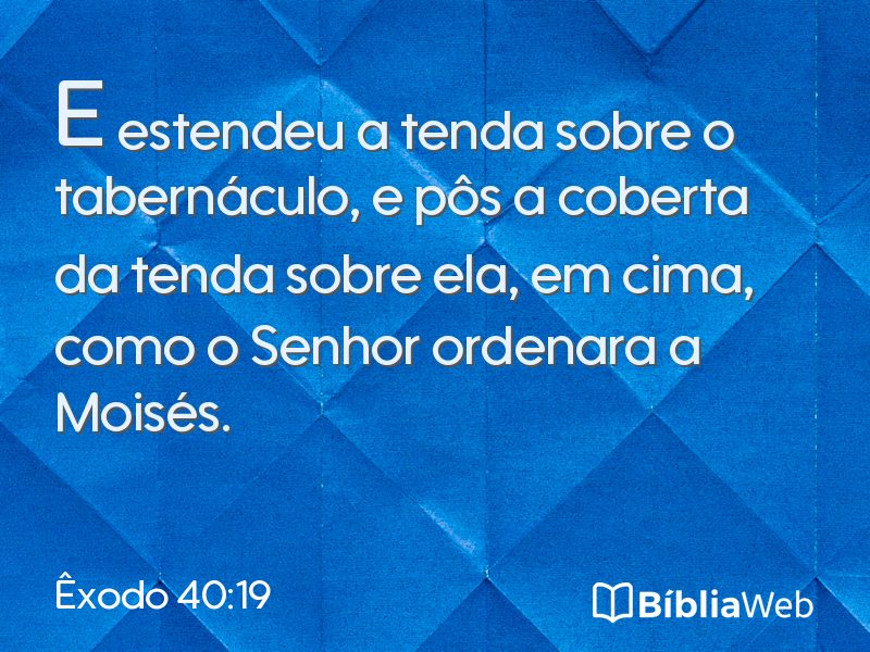 Êxodo 40:19 em imagem para compartilhar