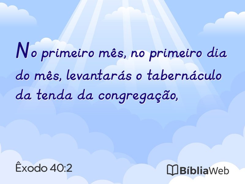 Êxodo 40:2 em imagem para compartilhar