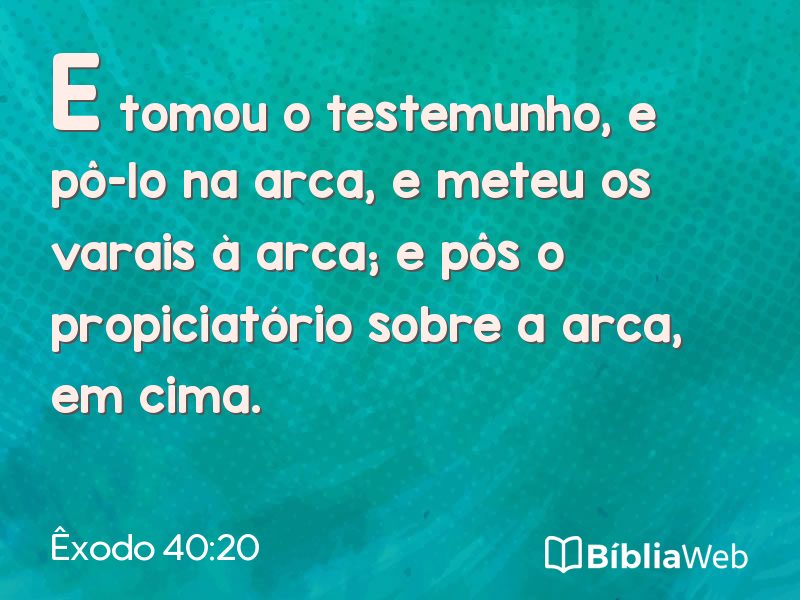 Êxodo 40:20 em imagem para compartilhar