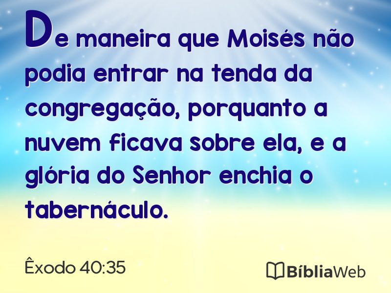 Êxodo 40:35 em imagem para compartilhar