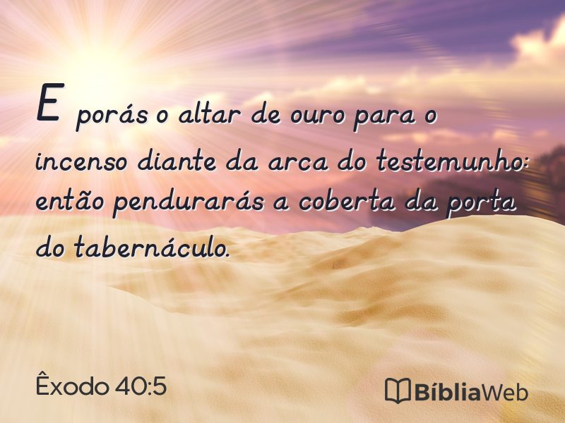 Êxodo 40:5 em imagem para compartilhar