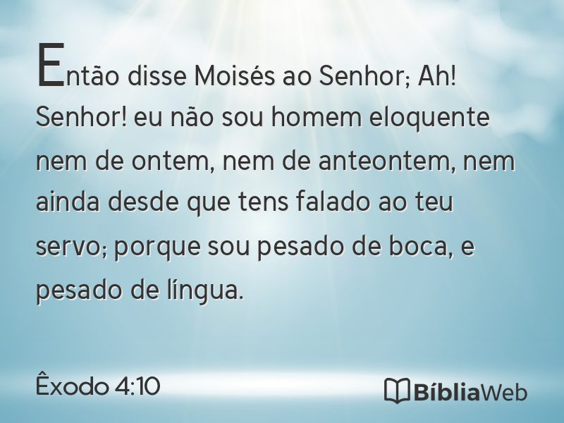 Êxodo 4:10 em imagem para compartilhar