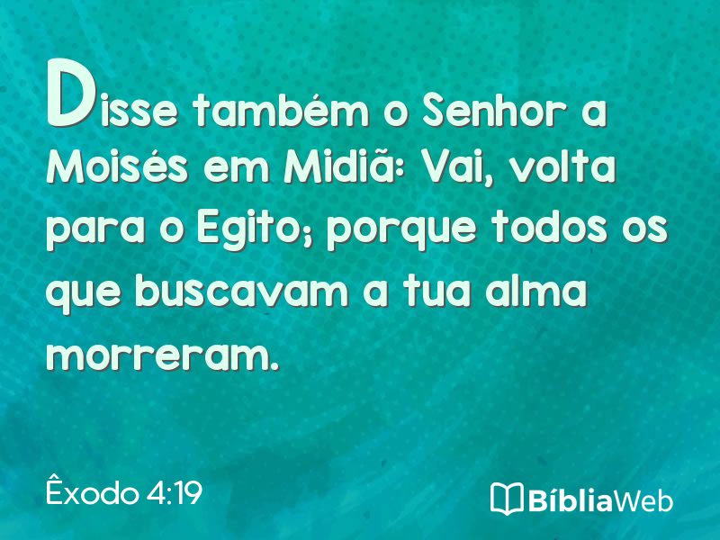 Êxodo 4:19 em imagem para compartilhar