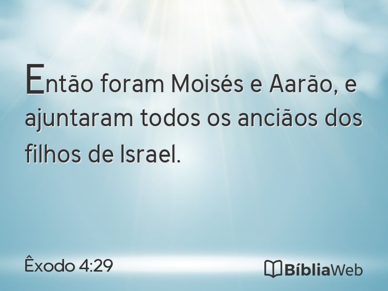 Êxodo 4:29 em imagem para compartilhar