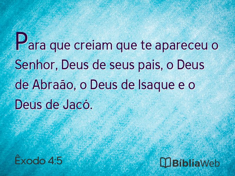 Êxodo 4:5 em imagem para compartilhar