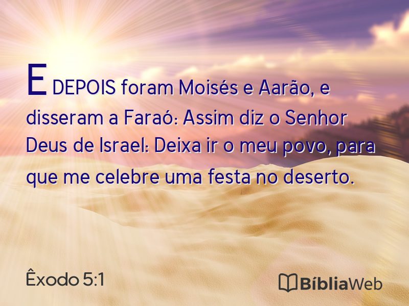 Êxodo 5:1 em imagem para compartilhar