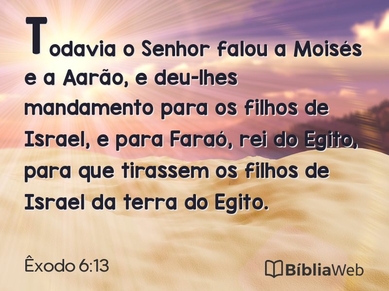 Êxodo 6:13 em imagem para compartilhar
