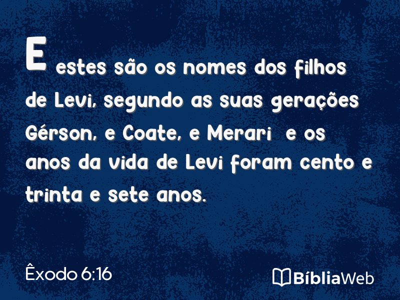 Êxodo 6:16 em imagem para compartilhar