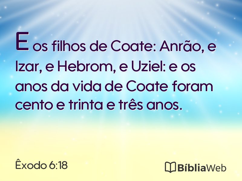 Êxodo 6:18 em imagem para compartilhar