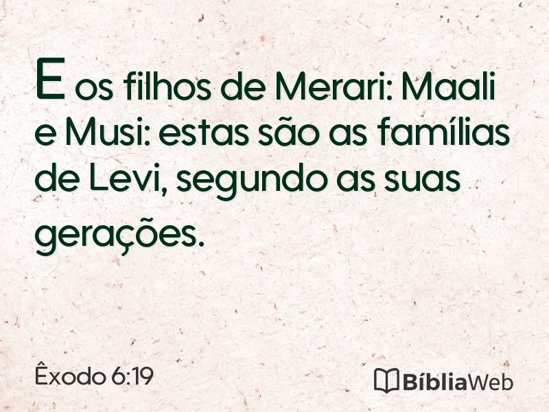 Êxodo 6:19 em imagem para compartilhar
