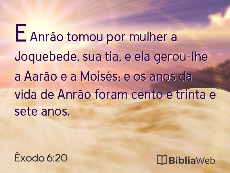 Êxodo 6:20 em imagem para compartilhar