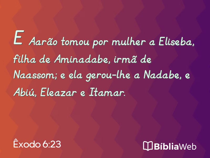 Êxodo 6:23 em imagem para compartilhar